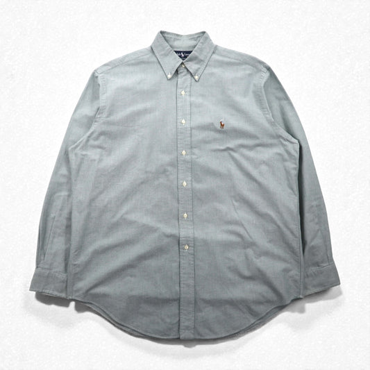 Ralph Lauren 90年代 オックスフォード ボタンダウン シャツ XL グリーン YARMOUTH スモールポニー刺繡
