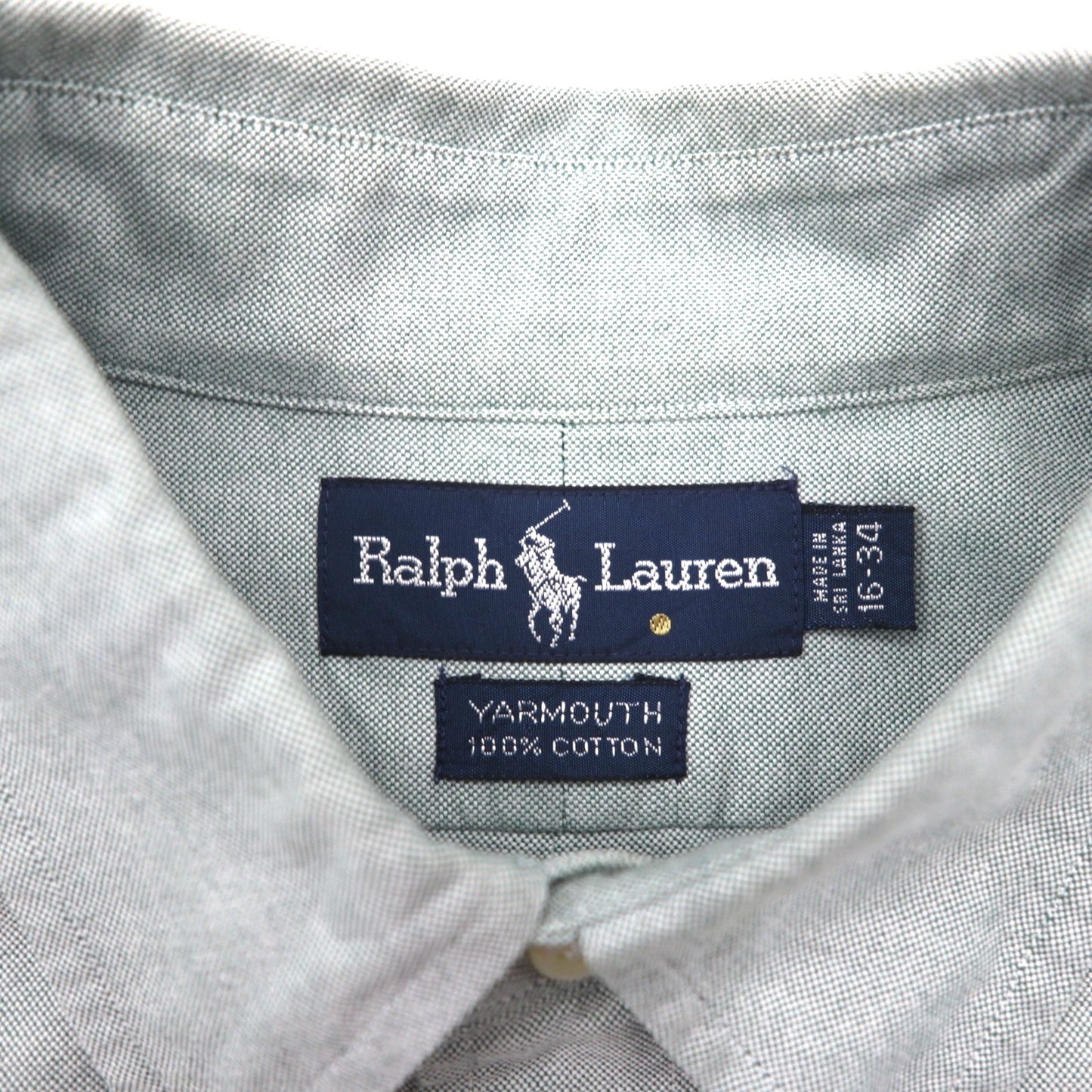 Ralph Lauren 90年代 オックスフォード ボタンダウン シャツ XL グリーン YARMOUTH スモールポニー刺繡