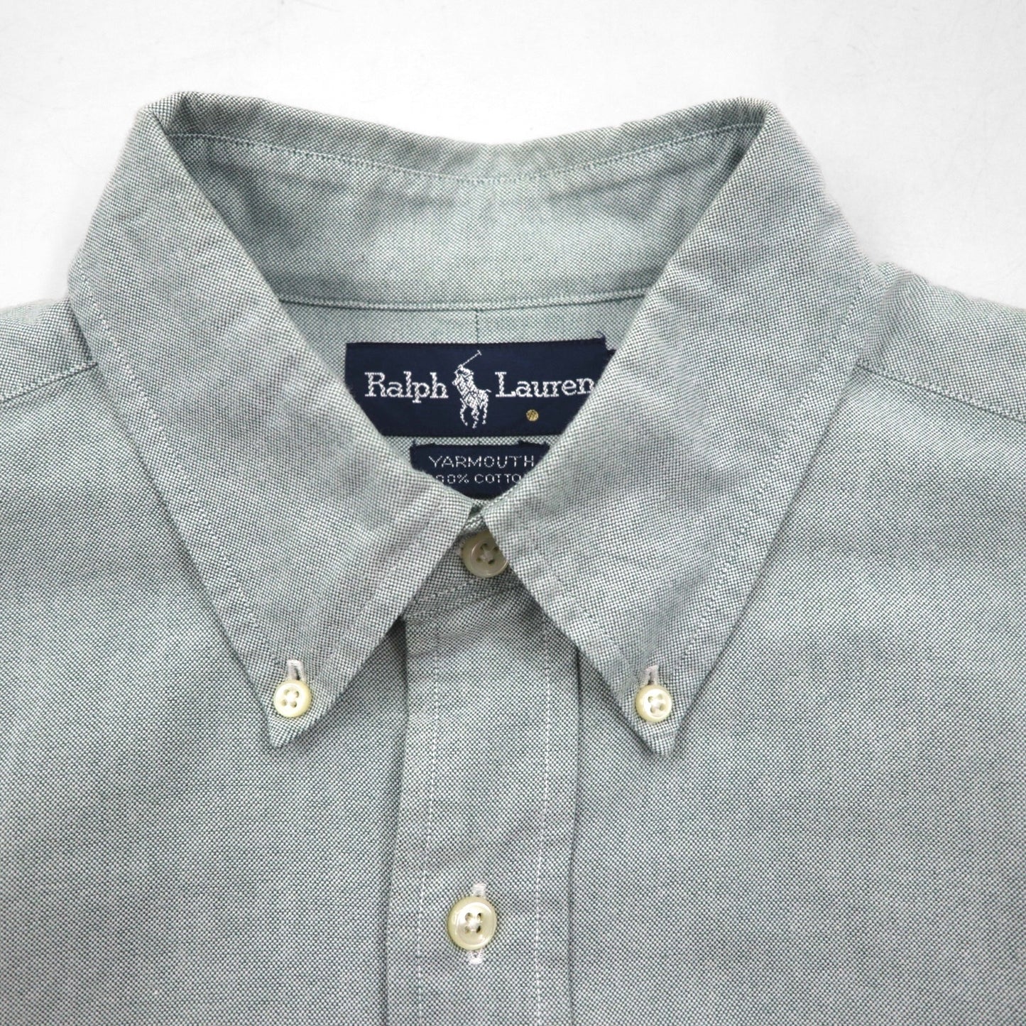 Ralph Lauren 90年代 オックスフォード ボタンダウン シャツ XL グリーン YARMOUTH スモールポニー刺繡
