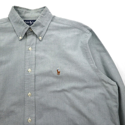 Ralph Lauren 90年代 オックスフォード ボタンダウン シャツ XL グリーン YARMOUTH スモールポニー刺繡