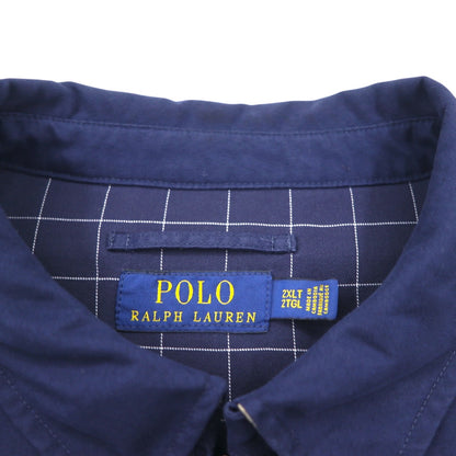 Polo Ralph Lauren スウィングトップ ハリントンジャケット 2XL ネイビー 裏地 チェック スモールポニー刺繍 チンストラップ ビッグサイズ
