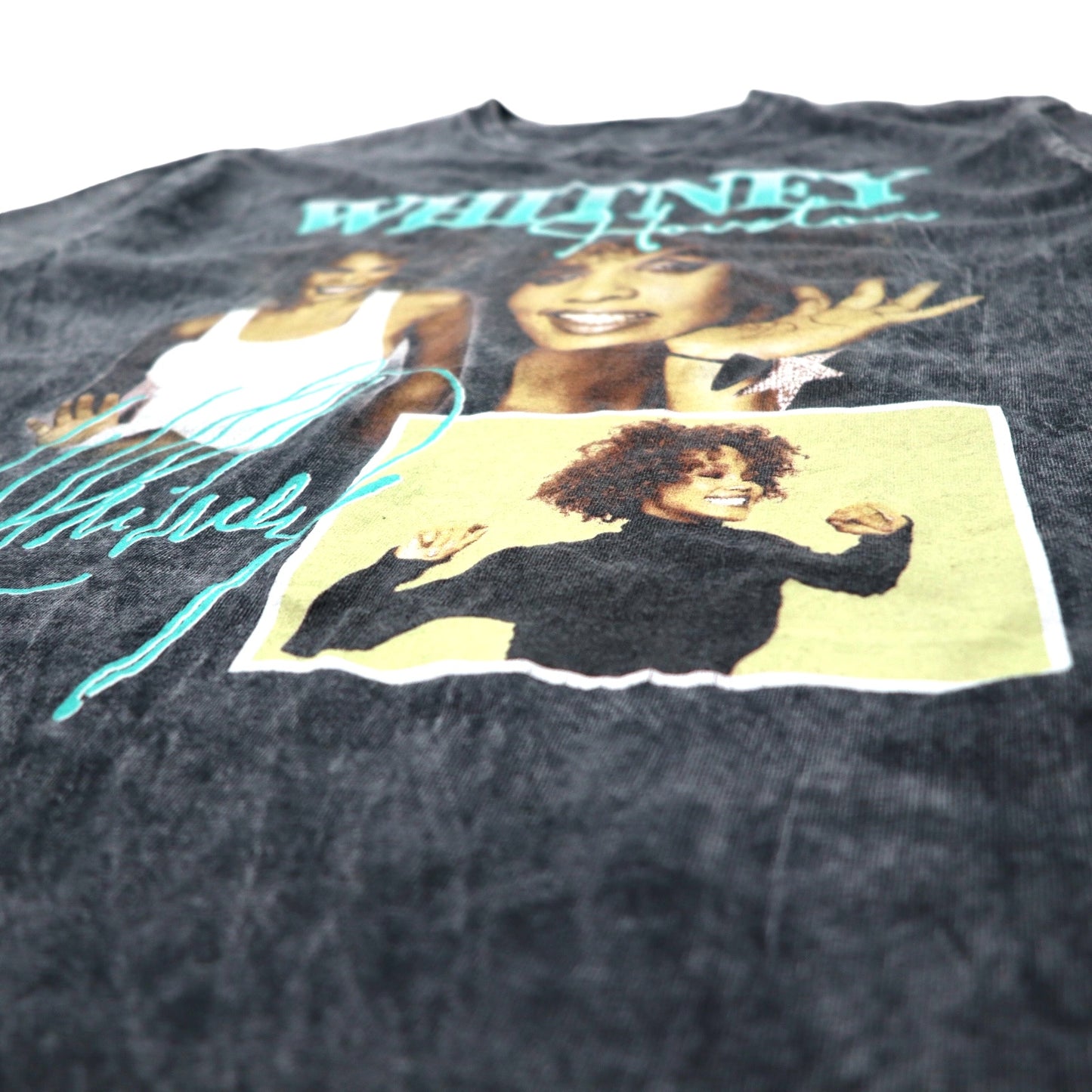 Whitney Houston ホイットニー ヒューストン ミュージック Tシャツ M グレー コットン ブリーチ