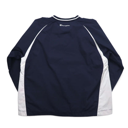 Champion 90年代 リブライン ピステ プルオーバー ナイロンジャケット XL ネイビー ナイロン