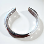 CELINE バングル カフ ブレスレット シルバー メタル カットアウトロゴ 透かし