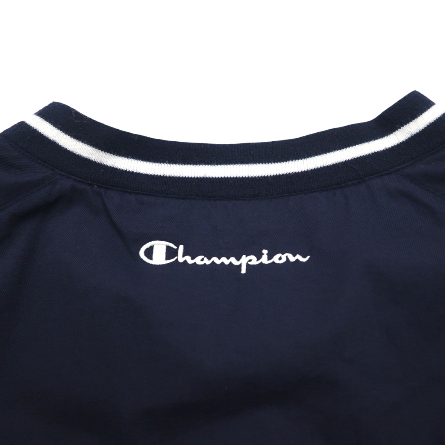 Champion 90年代 リブライン ピステ プルオーバー ナイロンジャケット XL ネイビー ナイロン