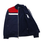 Polo by Ralph Lauren Big Pony Track Jacket Jersey M Navy Tricolor Double Zip