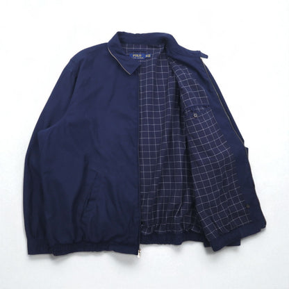 Polo Ralph Lauren スウィングトップ ハリントンジャケット 2XL ネイビー 裏地 チェック スモールポニー刺繍 チンストラップ ビッグサイズ