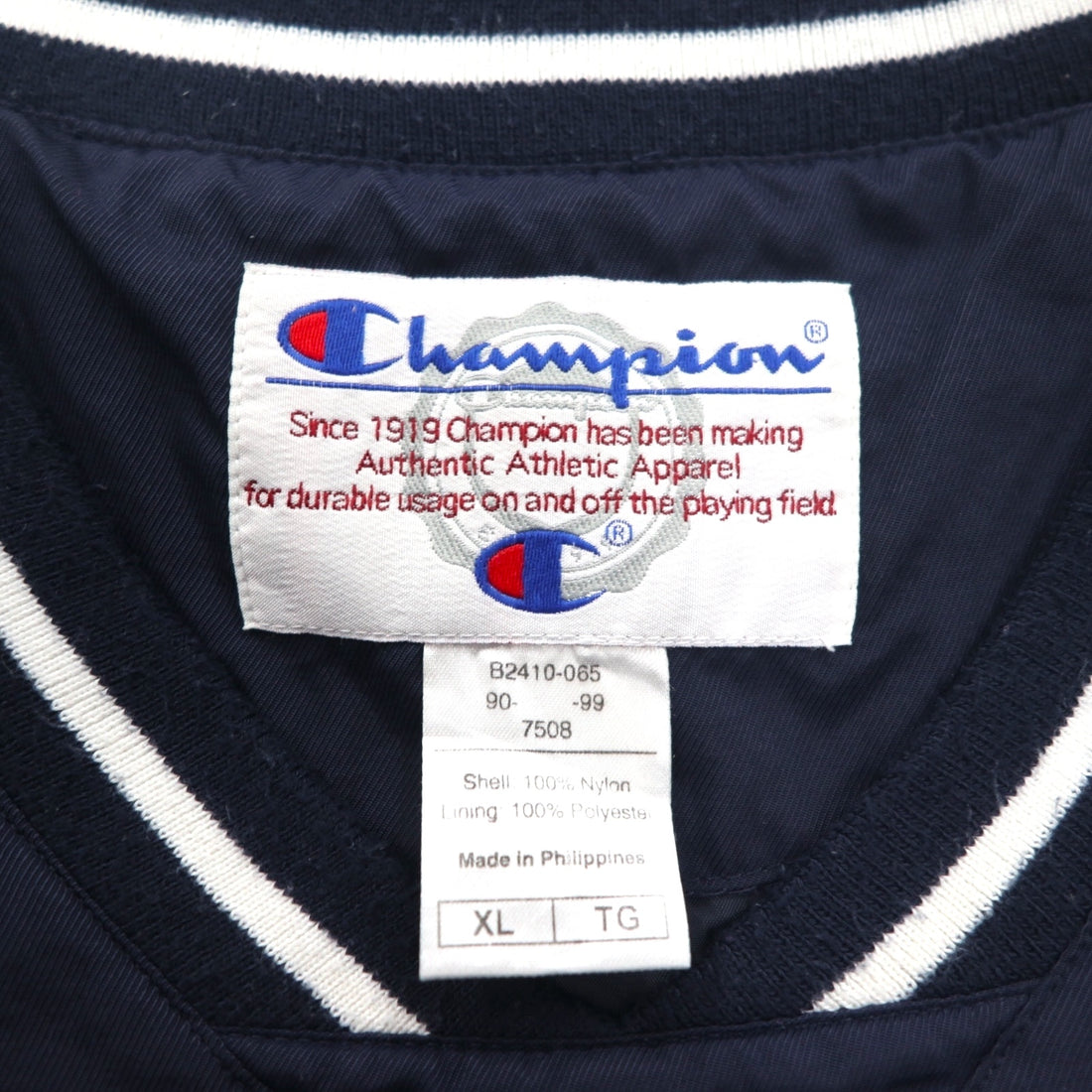Champion 90s Ribline Piste Pullover Nylon Jacket XL Navy Nylon