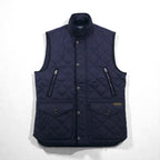 Polo Ralph Lauren ミリタリー キルティング ベスト S ネイビー 中綿 TALONジップ チンストラップ ジップアップ 比翼 スナップボタン