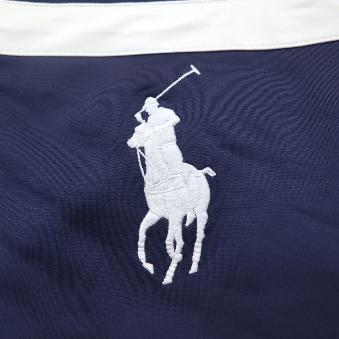 Polo by Ralph Lauren Big Pony Track Jacket Jersey M Navy Tricolor Double Zip
