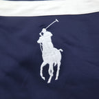 Polo by Ralph Lauren Big Pony Track Jacket Jersey M Navy Tricolor Double Zip
