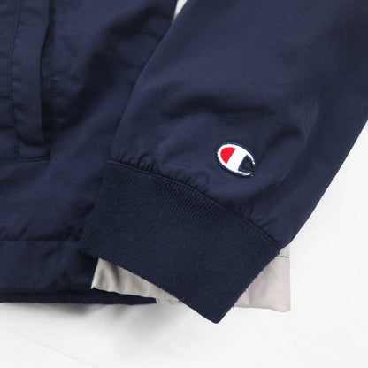 Champion 90年代 リブライン ピステ プルオーバー ナイロンジャケット XL ネイビー ナイロン