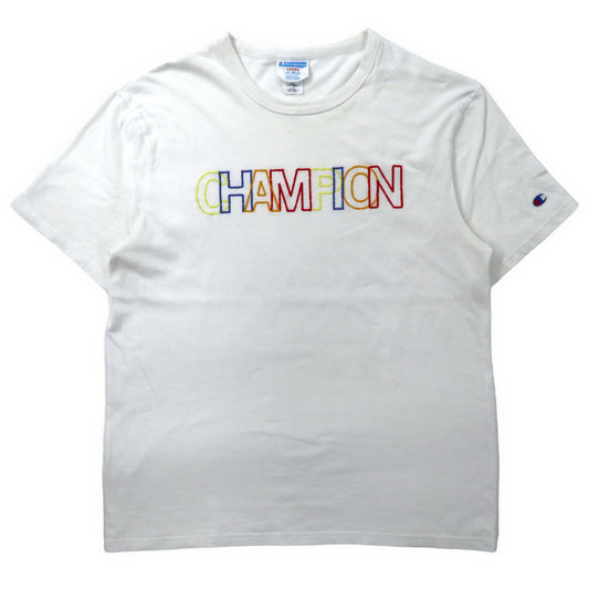 日本然リトテ-古着オンライン-Champion 90年代 Tシャツ XL ホワイト コットン バータグ 復刻 ロゴ刺繍 ビッグサイズ-