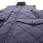 Polo Ralph Lauren ミリタリー キルティング ベスト S ネイビー 中綿 TALONジップ チンストラップ ジップアップ 比翼 スナップボタン