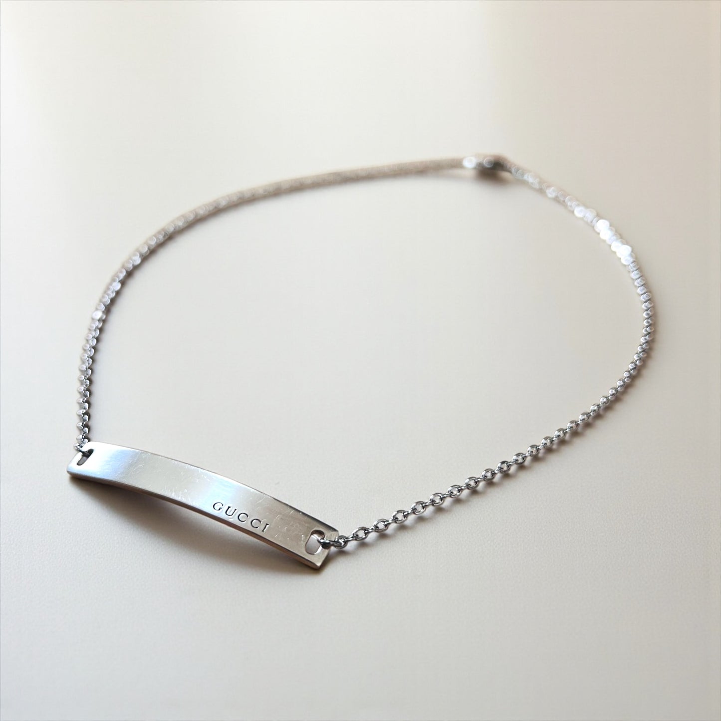 GUCCI ロゴプレート 2WAY チョーカー ネックレス 2連 ブレスレット シルバー SILVER 925 イタリア製