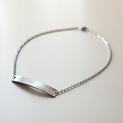 GUCCI ロゴプレート 2WAY チョーカー ネックレス 2連 ブレスレット シルバー SILVER 925 イタリア製