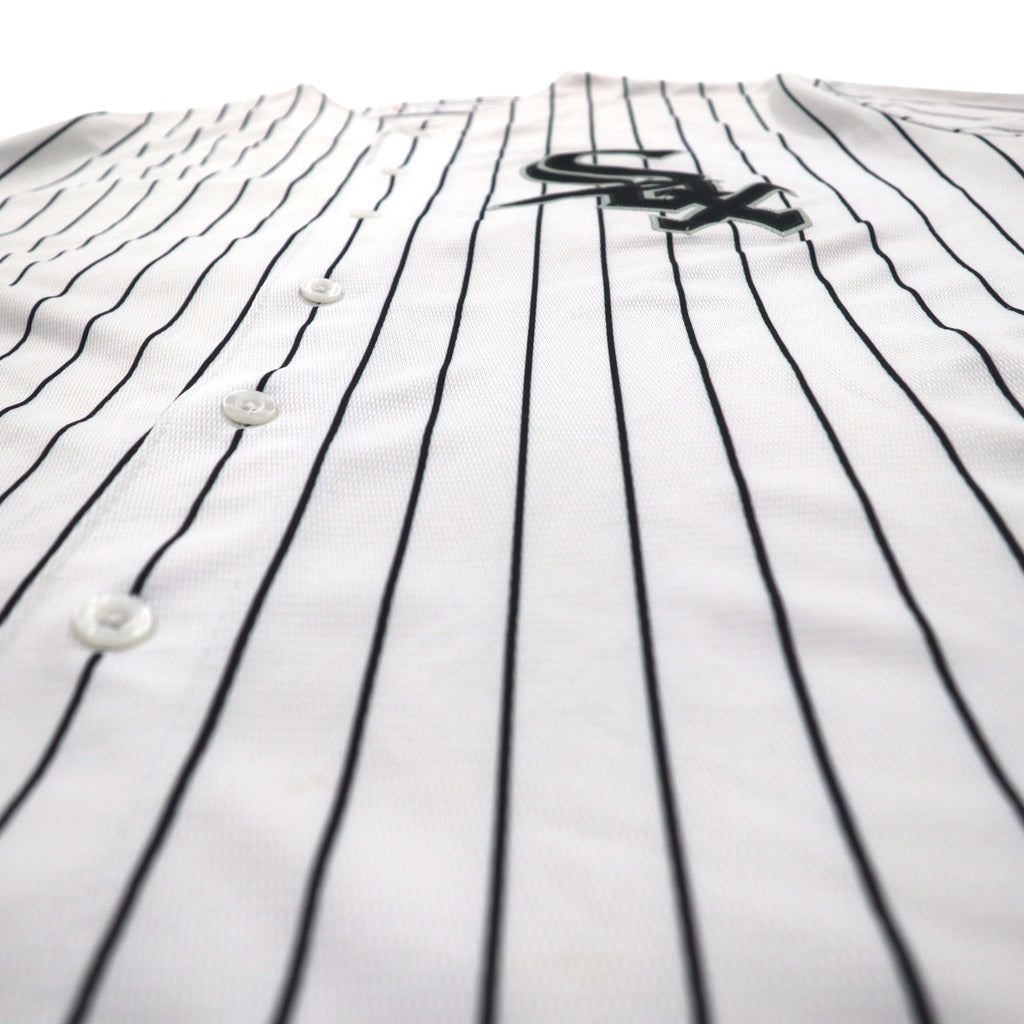 Majestic ベースボールシャツ 2XL ホワイト ストライプ MLB RED SOX ナンバリング COOL BASE