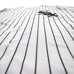 Majestic ベースボールシャツ 2XL ホワイト ストライプ MLB RED SOX ナンバリング COOL BASE