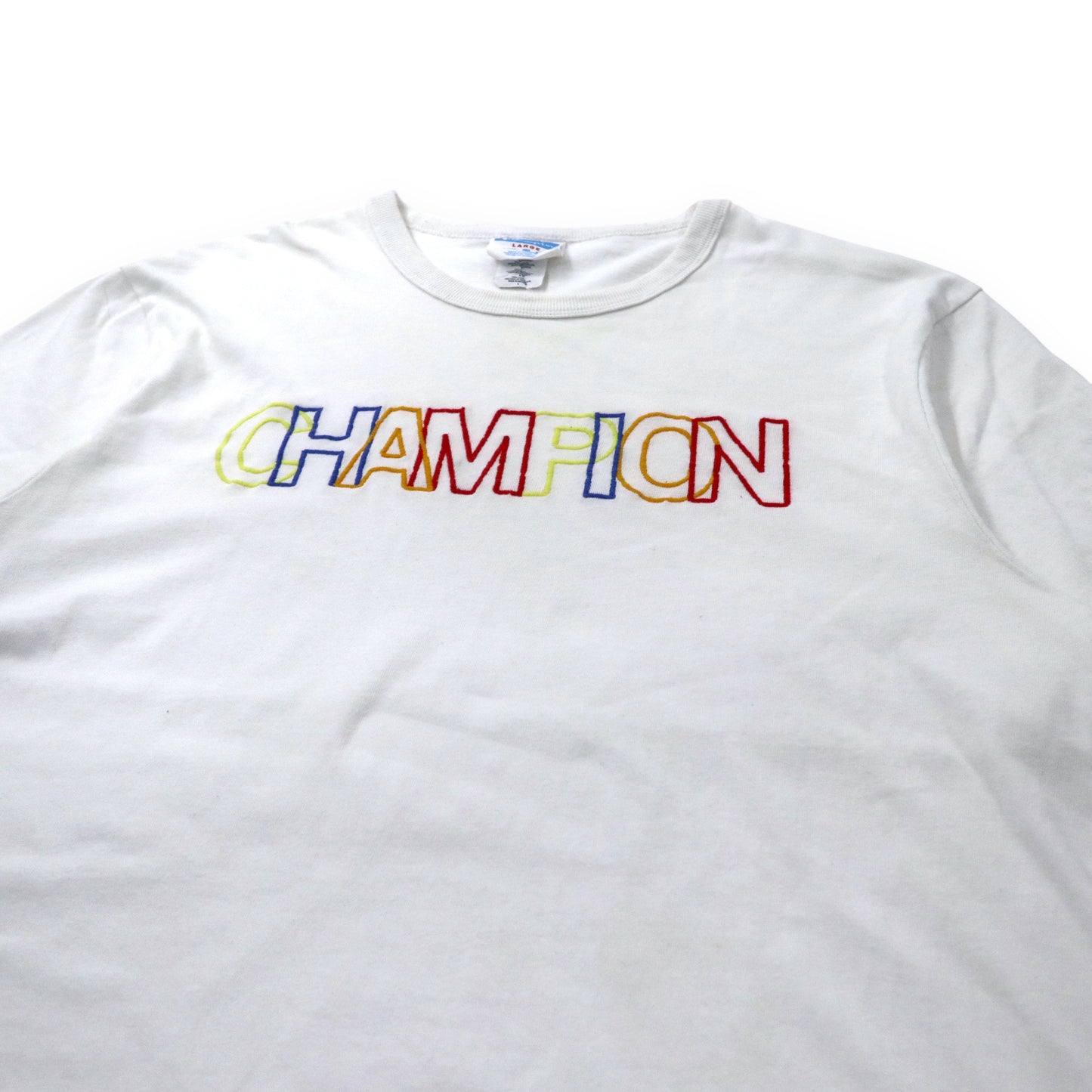 Champion 90年代 Tシャツ XL ホワイト コットン バータグ 復刻 ロゴ刺繍 ビッグサイズ