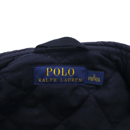 Polo Ralph Lauren ミリタリー キルティング ベスト S ネイビー 中綿 TALONジップ チンストラップ ジップアップ 比翼 スナップボタン