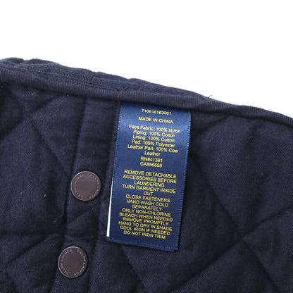 Polo Ralph Lauren ミリタリー キルティング ベスト S ネイビー 中綿 TALONジップ チンストラップ ジップアップ 比翼 スナップボタン