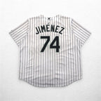 Majestic ベースボールシャツ 2XL ホワイト ストライプ MLB RED SOX ナンバリング COOL BASE