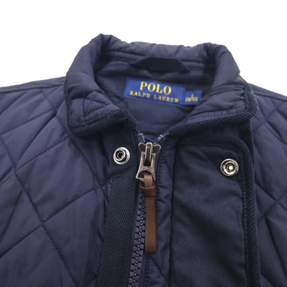 Polo Ralph Lauren ミリタリー キルティング ベスト S ネイビー 中綿 TALONジップ チンストラップ ジップアップ 比翼 スナップボタン