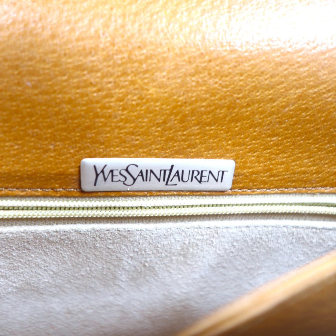 YVES SAINT LAURENT ヴィンテージ ベルテッド スクエア ショルダーバッグ ハンドバッグ ブラウン レザー