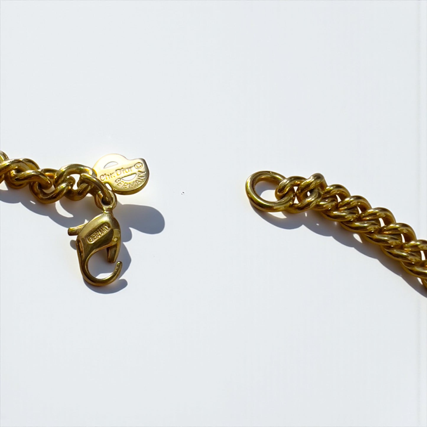 Christian Dior ドイツ製 ヴィンテージ 2WAY ネックレス チョーカー 2連 ブレスレット ゴールド チェーン
