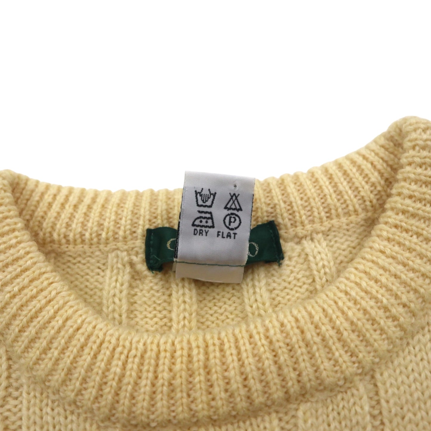 GIORDANO フィッシャーマン アラン ニット セーター S 生成り ケーブル編み ナチュラル ラムウール