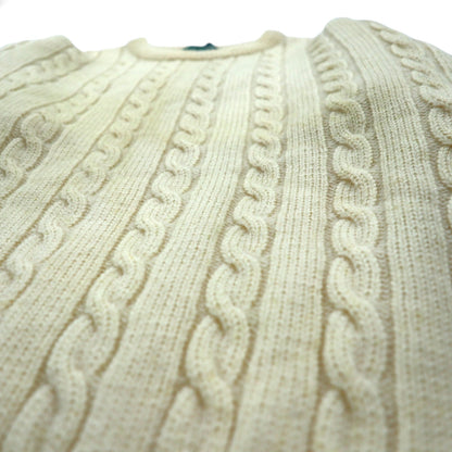 GIORDANO フィッシャーマン アラン ニット セーター S 生成り ケーブル編み ナチュラル ラムウール