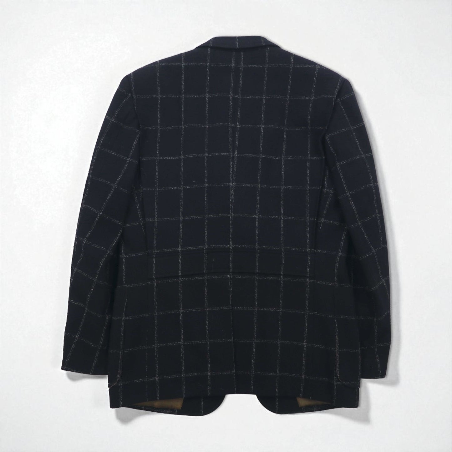 80s Japan Vintage Blazer Jacket KITAMURA 80年代 日本製 テーラードジャケット M ブラック ウール ツイード ウィンドウペンチェック