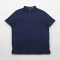 POLO RALPH LAUREN Classic Fit Stretch Mesh Half Zip Polo Shirt L Navy Cotton Small Pony Embroidery