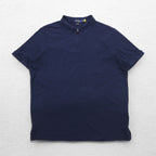 POLO RALPH LAUREN Classic Fit Stretch Mesh Half Zip Polo Shirt L Navy Cotton Small Pony Embroidery