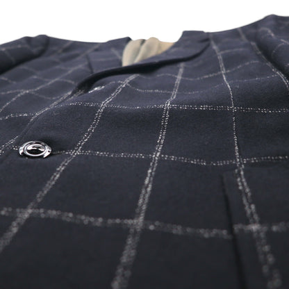 80s Japan Vintage Blazer Jacket KITAMURA 80年代 日本製 テーラードジャケット M ブラック ウール ツイード ウィンドウペンチェック