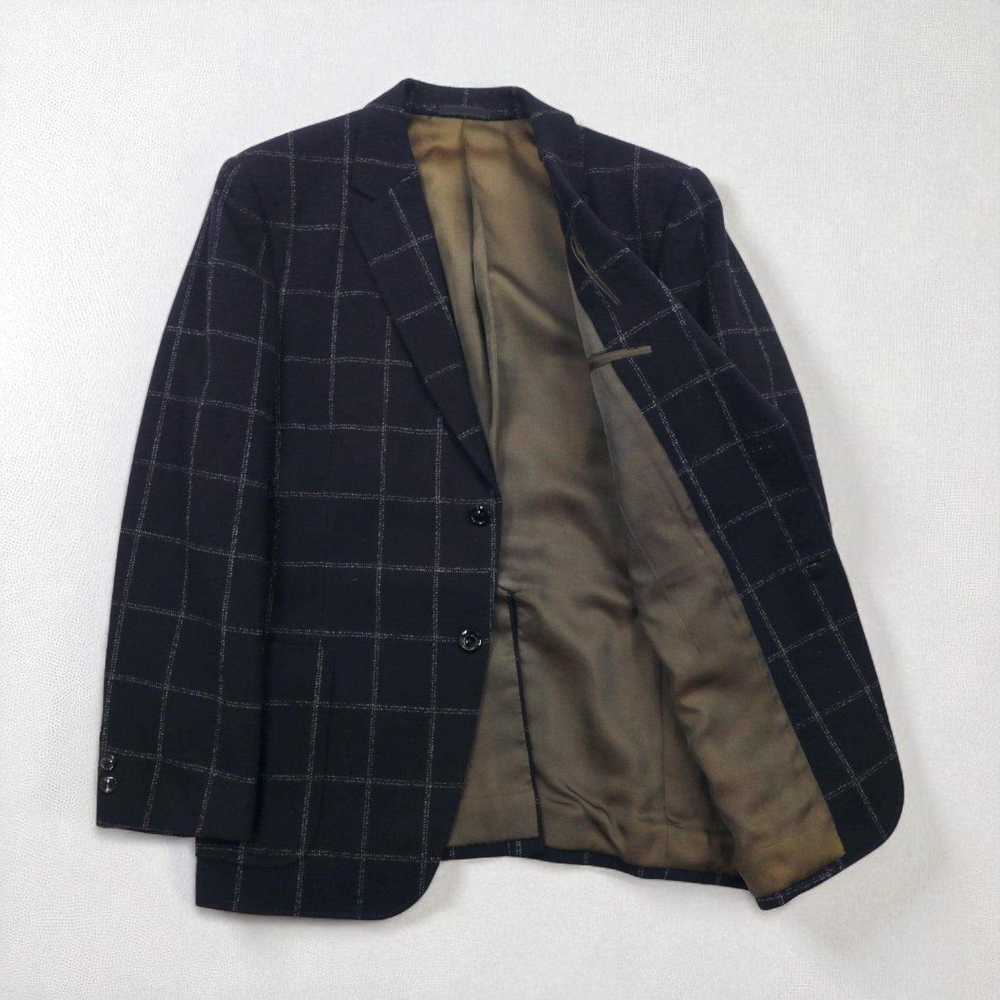80s Japan Vintage Blazer Jacket KITAMURA 80年代 日本製 テーラードジャケット M ブラック ウール ツイード ウィンドウペンチェック