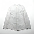 Eddie Bauer Linen Band Collar Shirt, Large, White, Linen and Cotton, Chest Pocket, Oversized