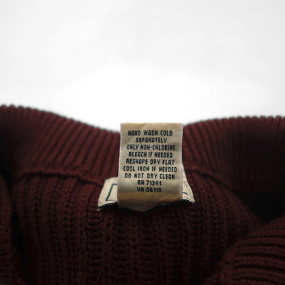 L.L.Bean ハーフボタン リブニット セーター XL ボルドー コットン JSB4
