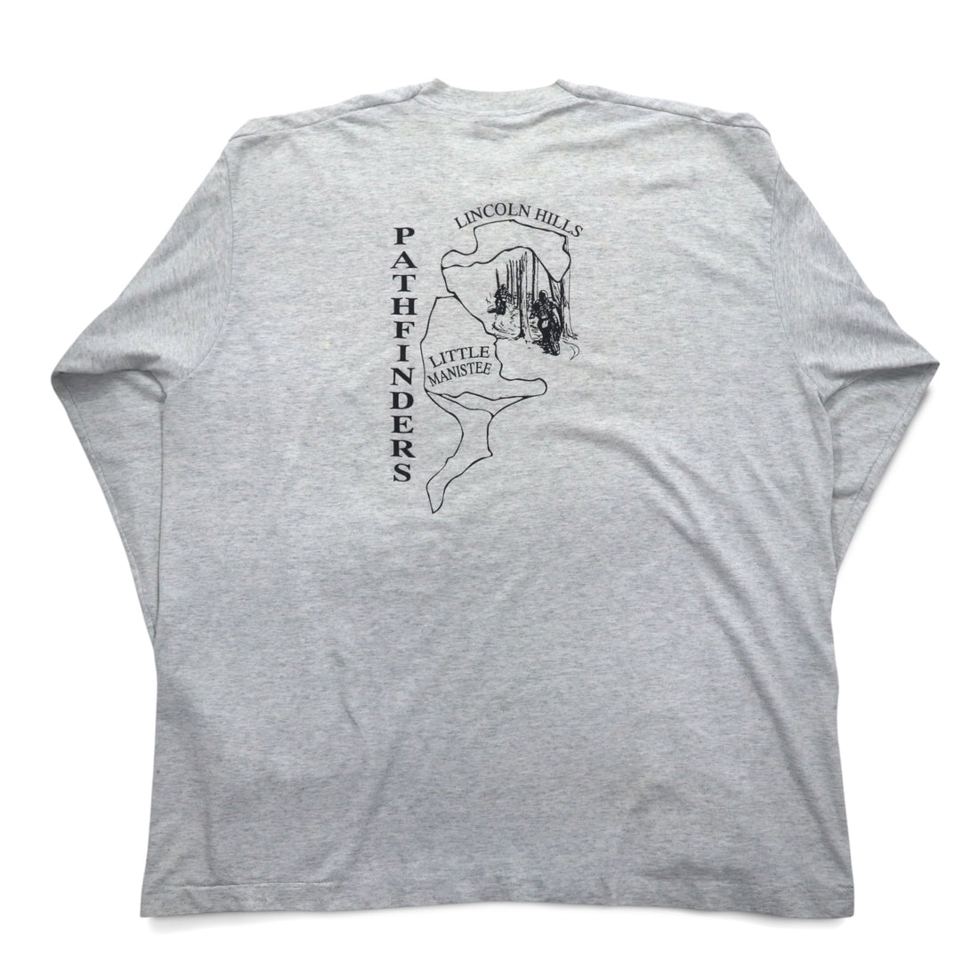 USA製 90年代 FRUIT OF THE LOOM ロングスリーブTシャツ ロンT XXL グレー PORKER RUN ビッグサイズ
