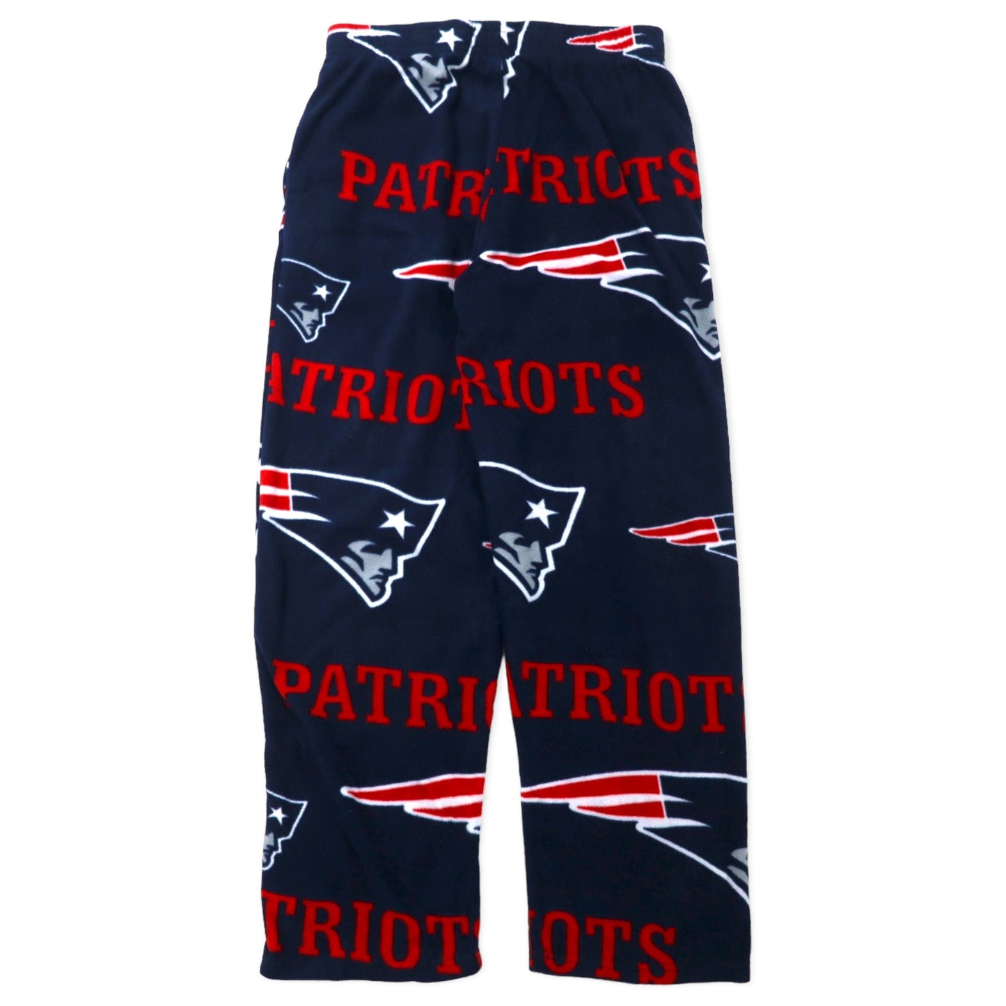 NFL TEAM APPAREL フリース イージーパンツ パジャマパンツ M ネイビー ポリエステル 総柄 PATRIOTS 未使用品