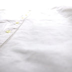 Eddie Bauer Linen Band Collar Shirt, Large, White, Linen and Cotton, Chest Pocket, Oversized