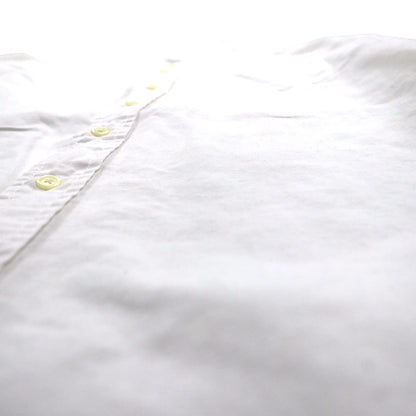 Eddie Bauer リネン バンドカラーシャツ L ホワイト 麻 コットン 胸ポケット ビッグサイズ