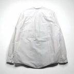 Eddie Bauer Linen Band Collar Shirt, Large, White, Linen and Cotton, Chest Pocket, Oversized