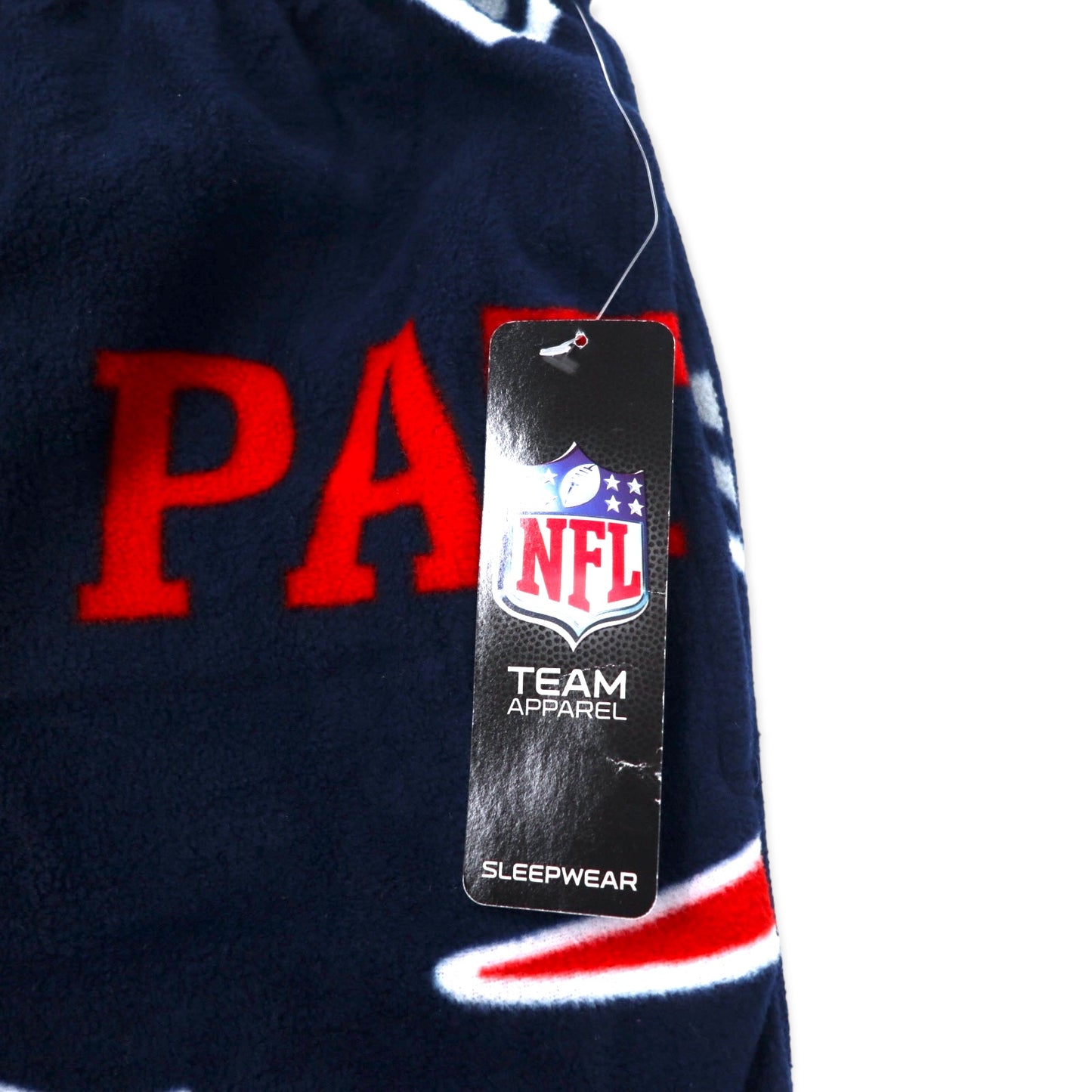 NFL TEAM APPAREL フリース イージーパンツ パジャマパンツ M ネイビー ポリエステル 総柄 PATRIOTS 未使用品