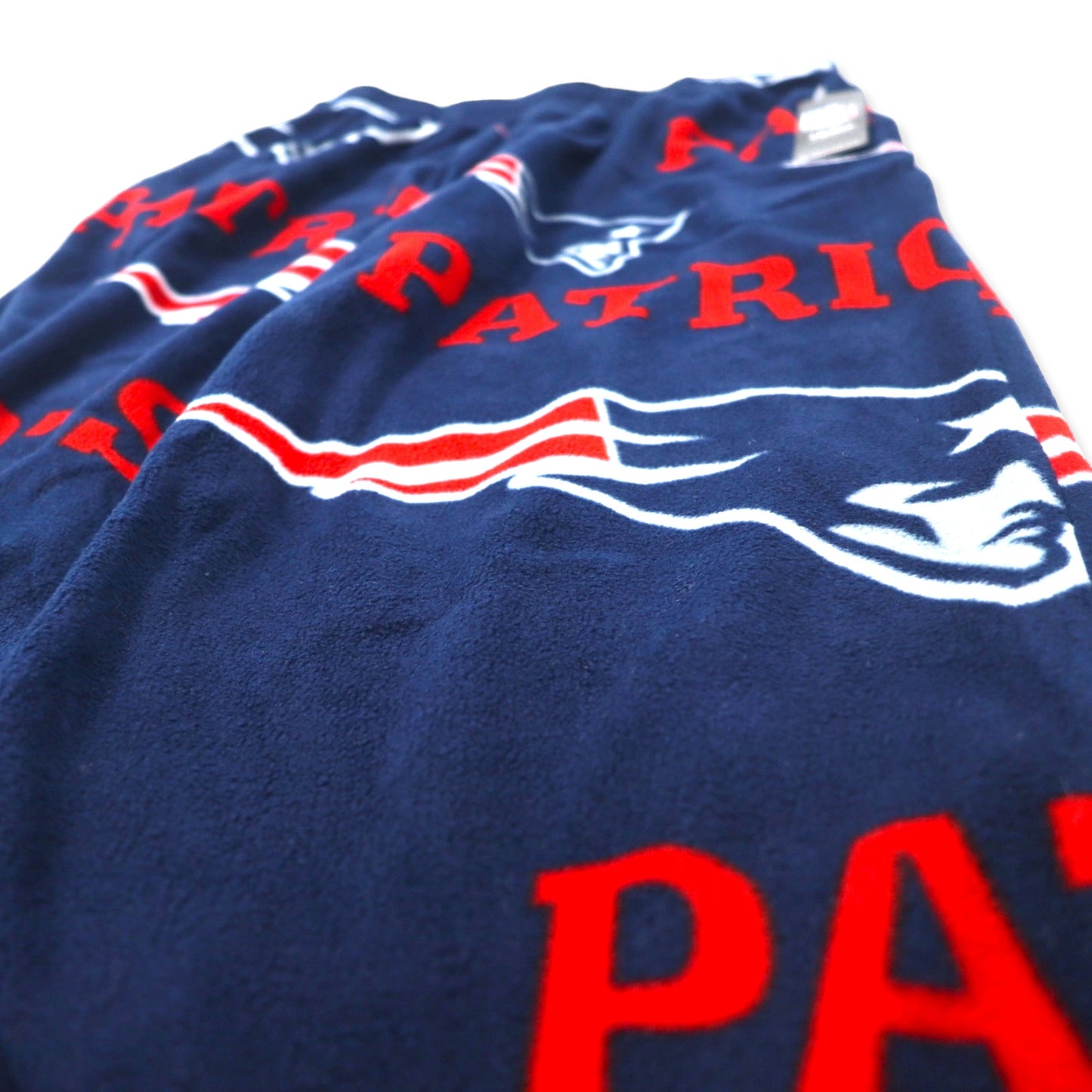 NFL TEAM APPAREL フリース イージーパンツ パジャマパンツ M ネイビー ポリエステル 総柄 PATRIOTS 未使用品