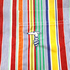 TRUSSARDI 半袖 マルチストライプシャツ M ワンポイントロゴ刺繍 日本製 未使用品