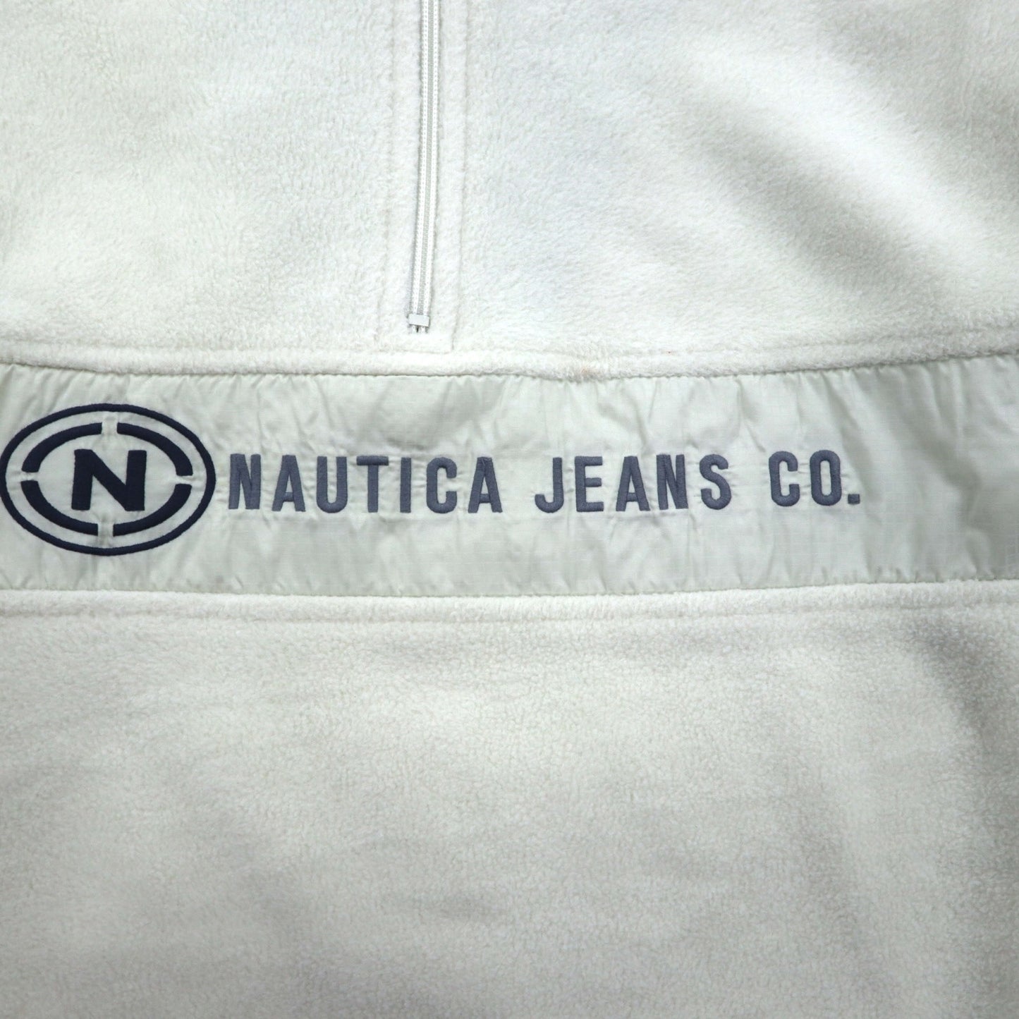 NAUTICA 90年代 ハーフジップ フリースジャケット M ホワイト Nautica Jeans Company