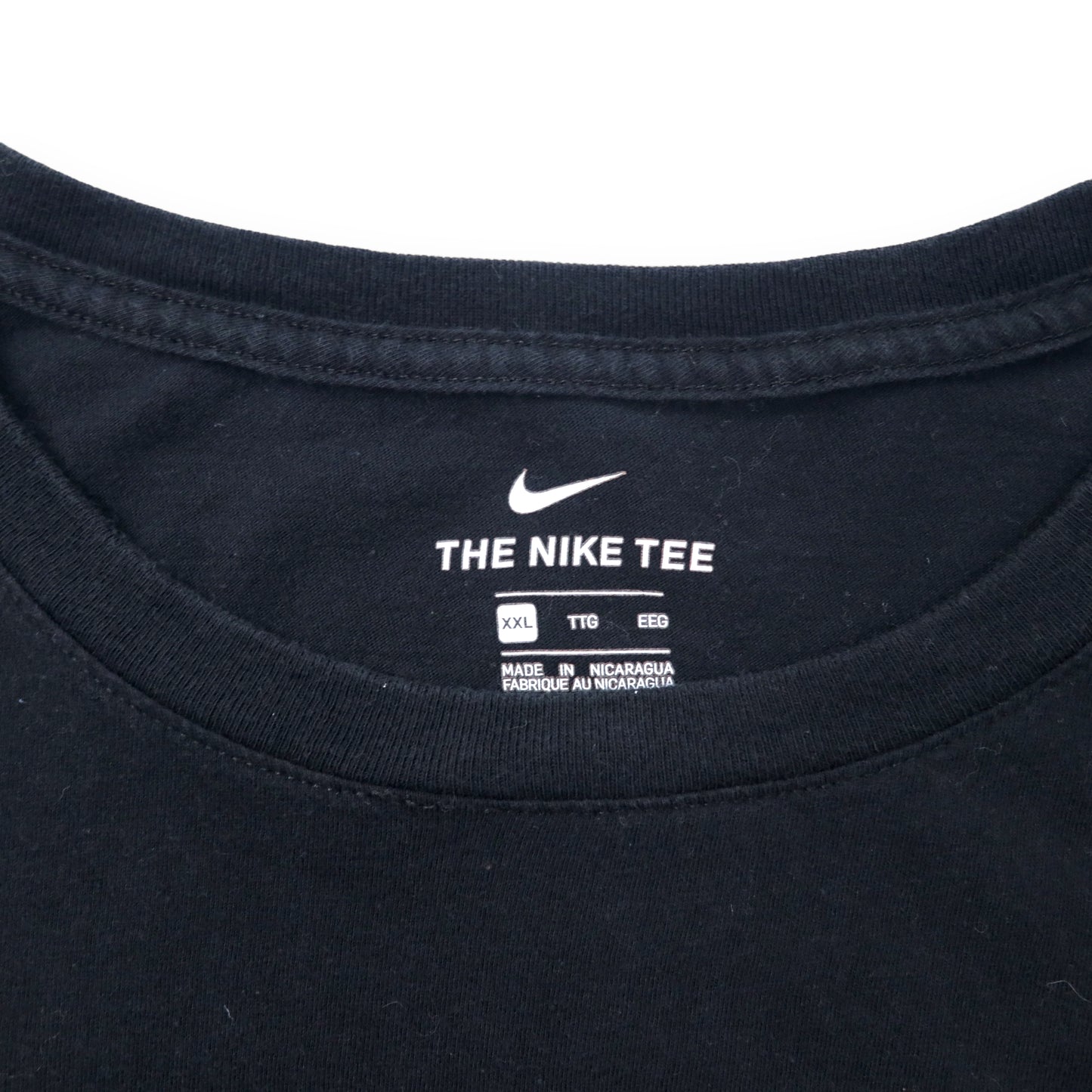 NIKE ボックスロゴ プリントTシャツ XXL ブラック コットン スウォッシュ ビッグサイズ