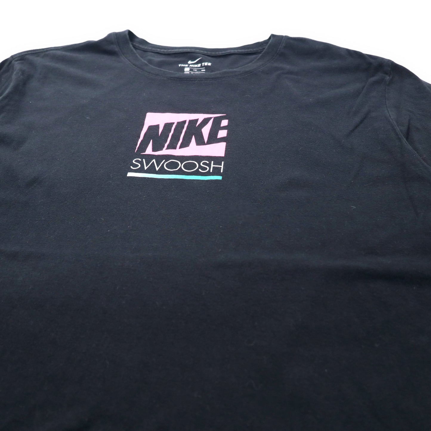 NIKE ボックスロゴ プリントTシャツ XXL ブラック コットン スウォッシュ ビッグサイズ