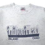 ONEITA USA Made 90s Embroidered Sweatshirt XL White Cotton Hilton Head ISLAND Big Size